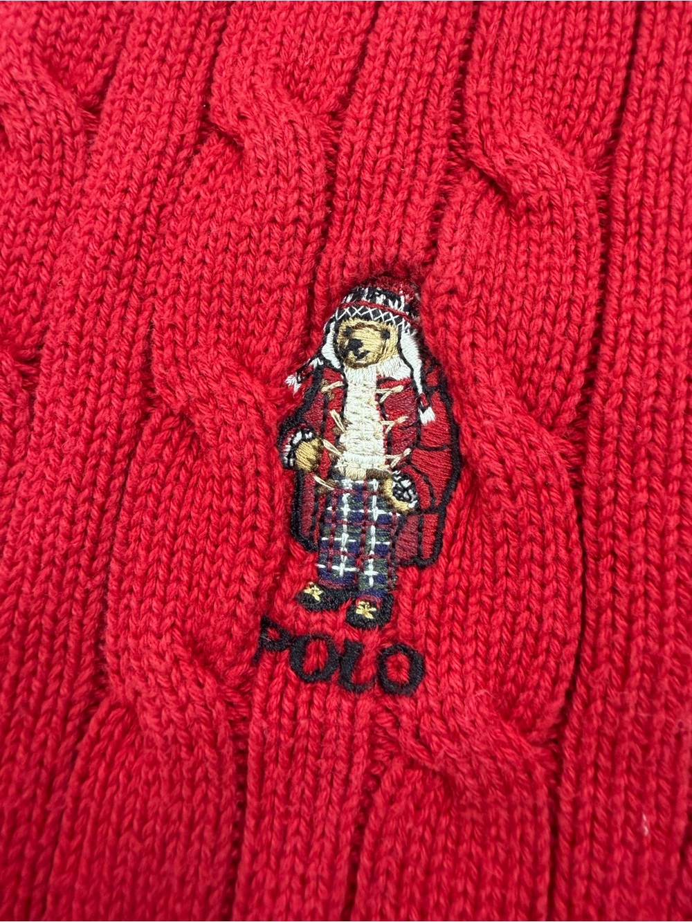Ralph Lauren Polo Bear Red Sweater 7 - Picture 2 of 5